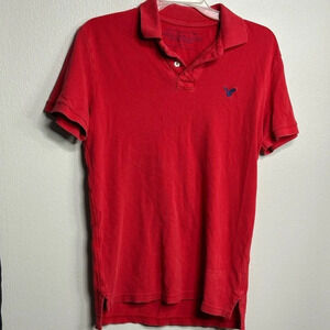 American Eagle Men Polo Red Casual Shirt Athletic Fit‎ Size XS